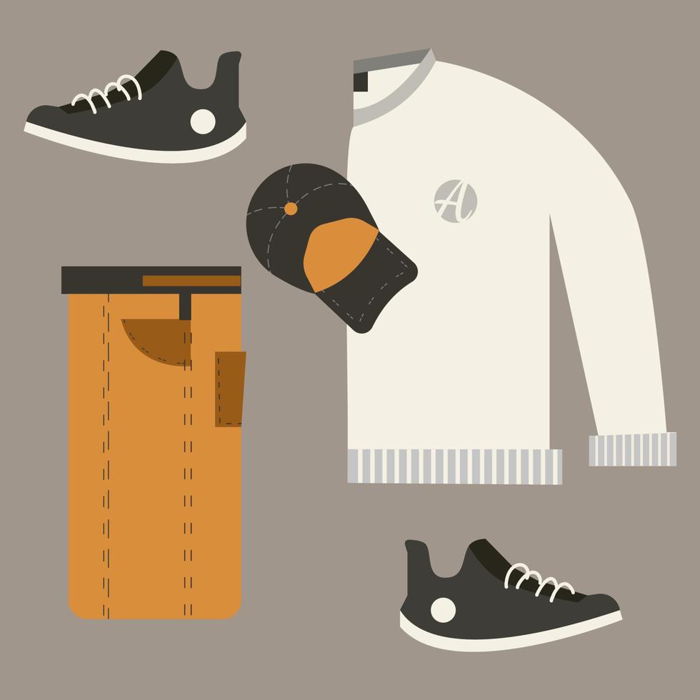 flatlay ropa ilustración vector