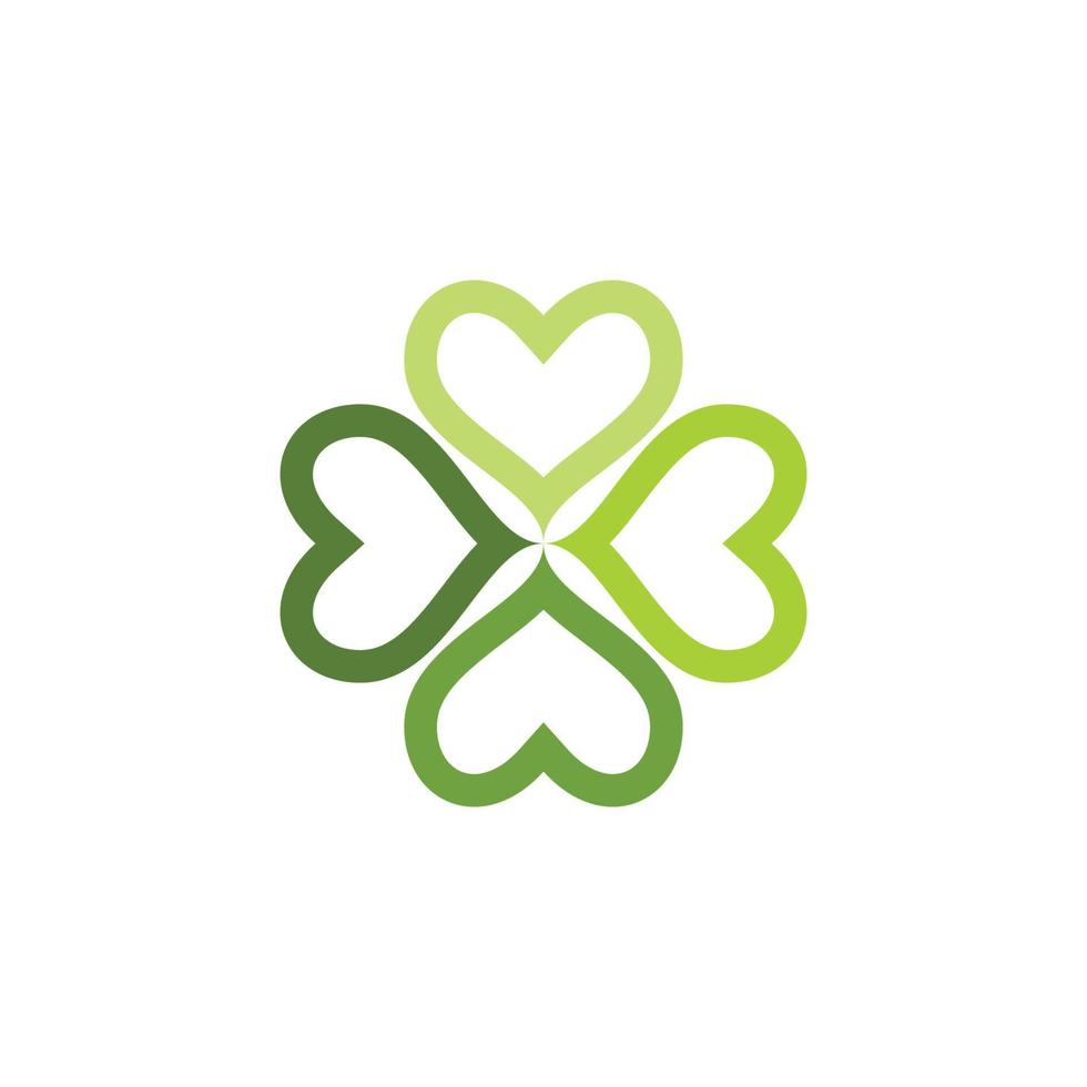 Green Clover Leaf Logo Template vector