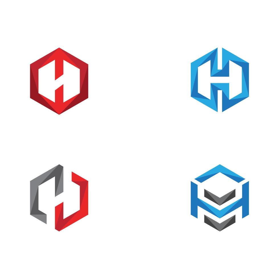 H Logo Hexagon illustration Icon vector