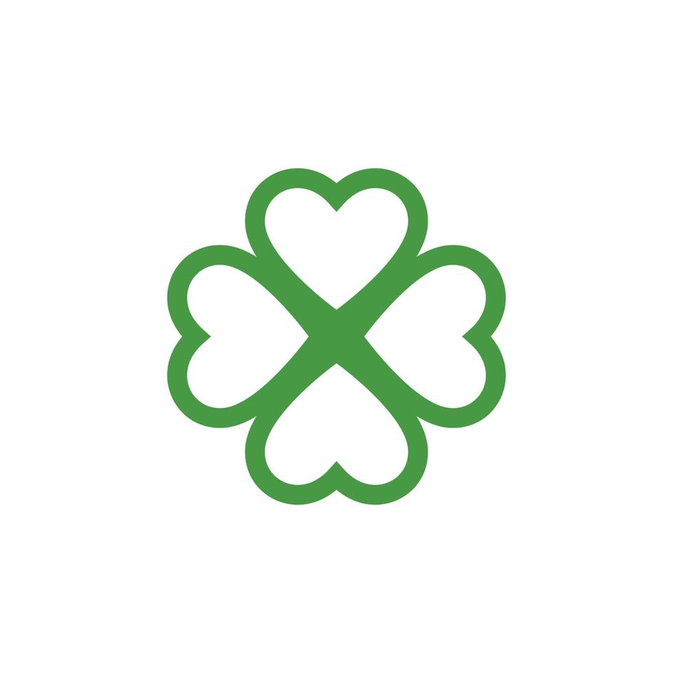 Green Clover Leaf Logo Template vector