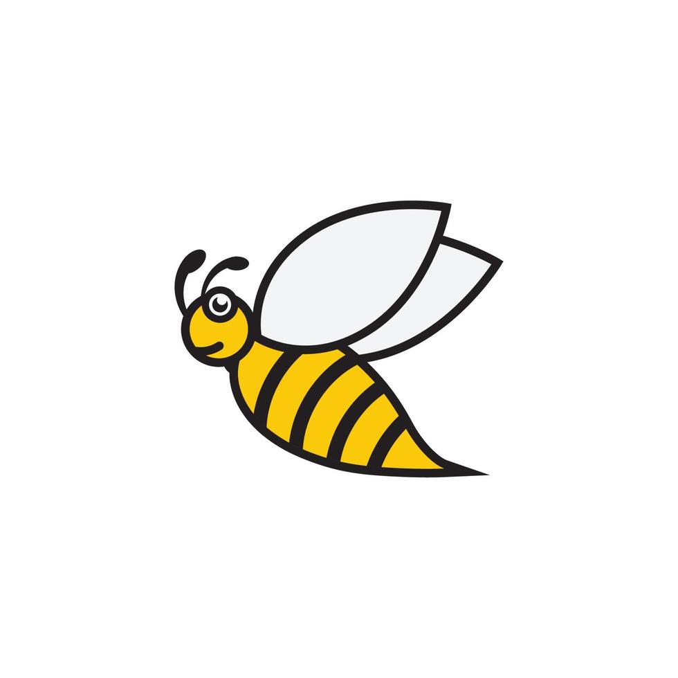 abeja logo modelo vector icono