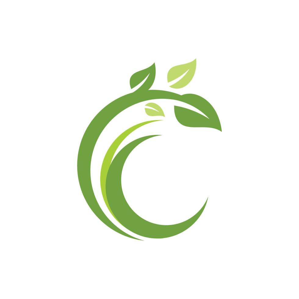 logotipos de la ecología de la hoja del árbol verde vector