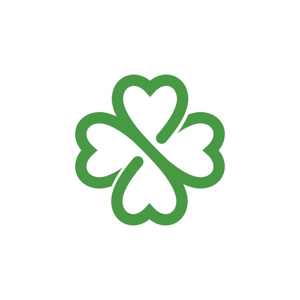 Green Clover Leaf Logo Template vector