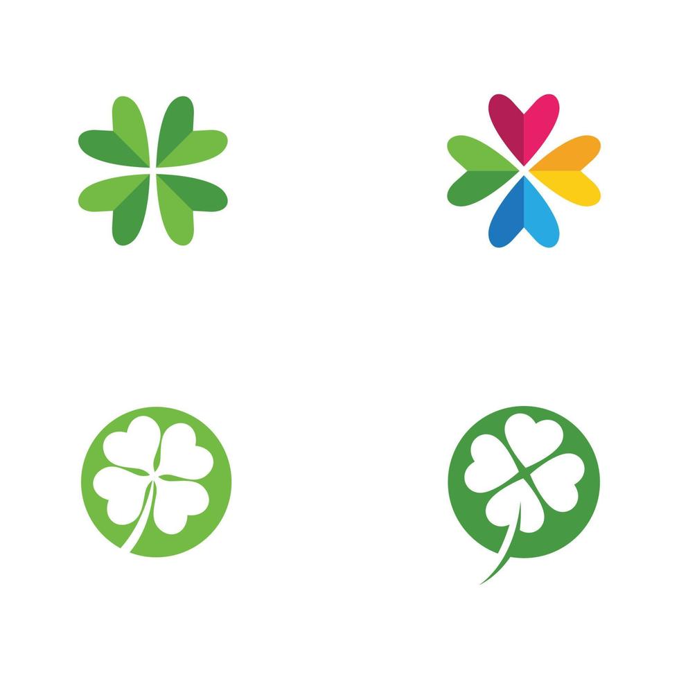 Green Clover Leaf Logo Template vector