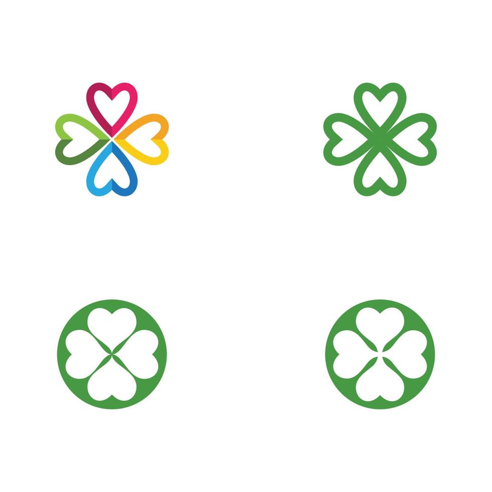 Green Clover Leaf Logo Template vector