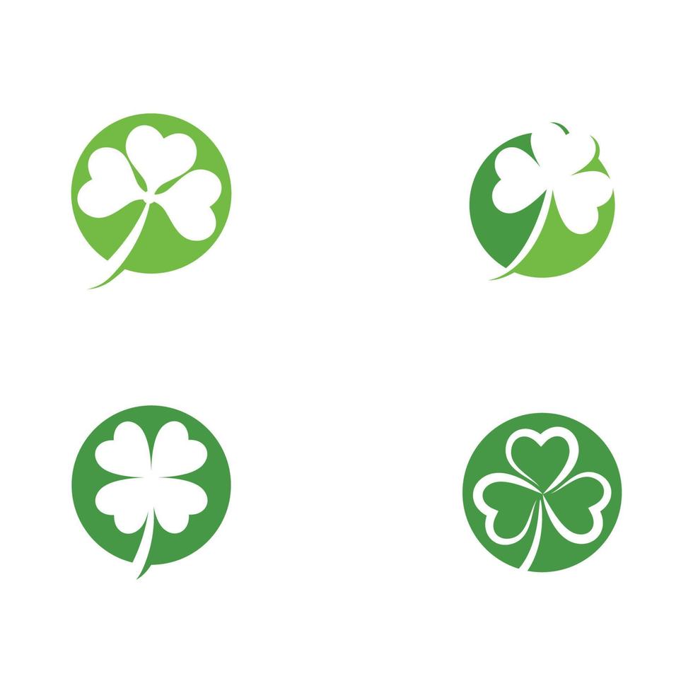 Green Clover Leaf Logo Template vector