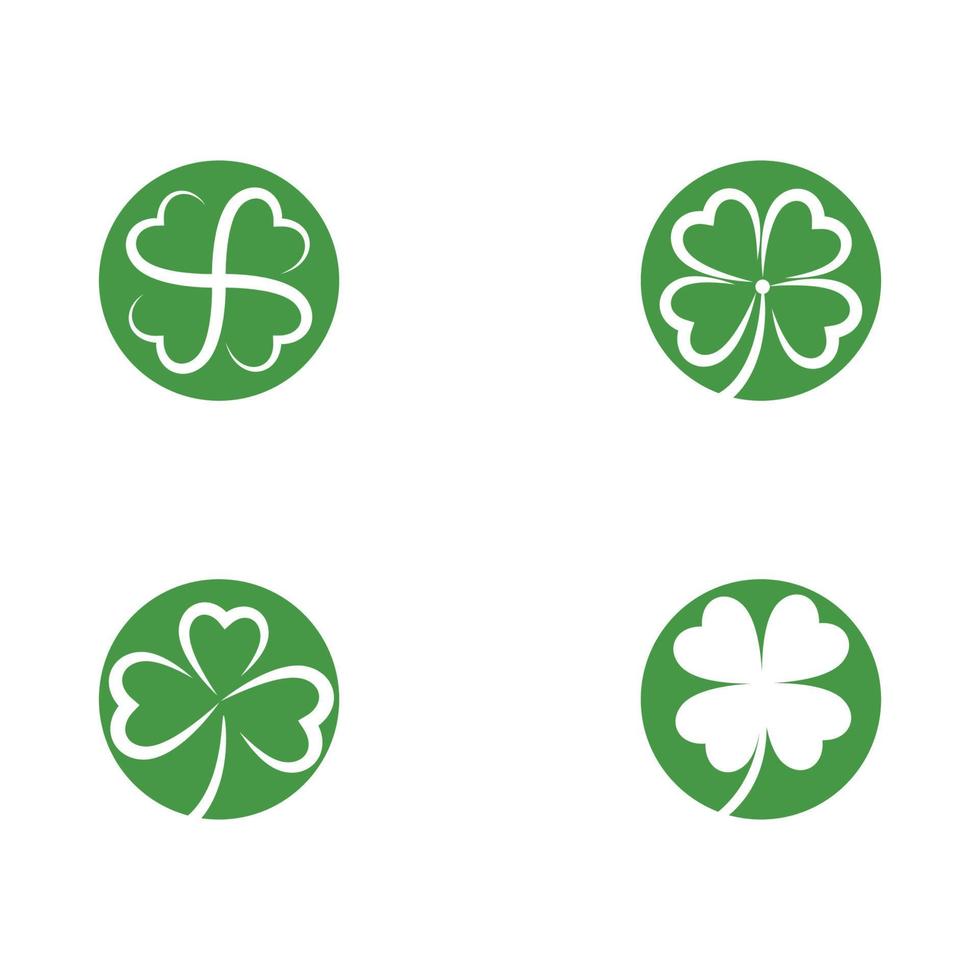 Green Clover Leaf Logo Template vector