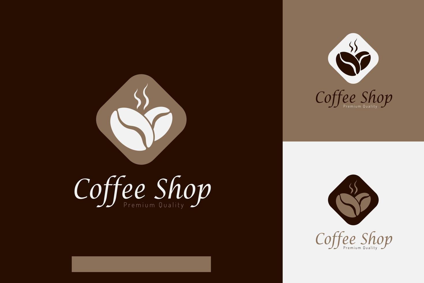 Set of coffee shop logo vector design templates with different color styles