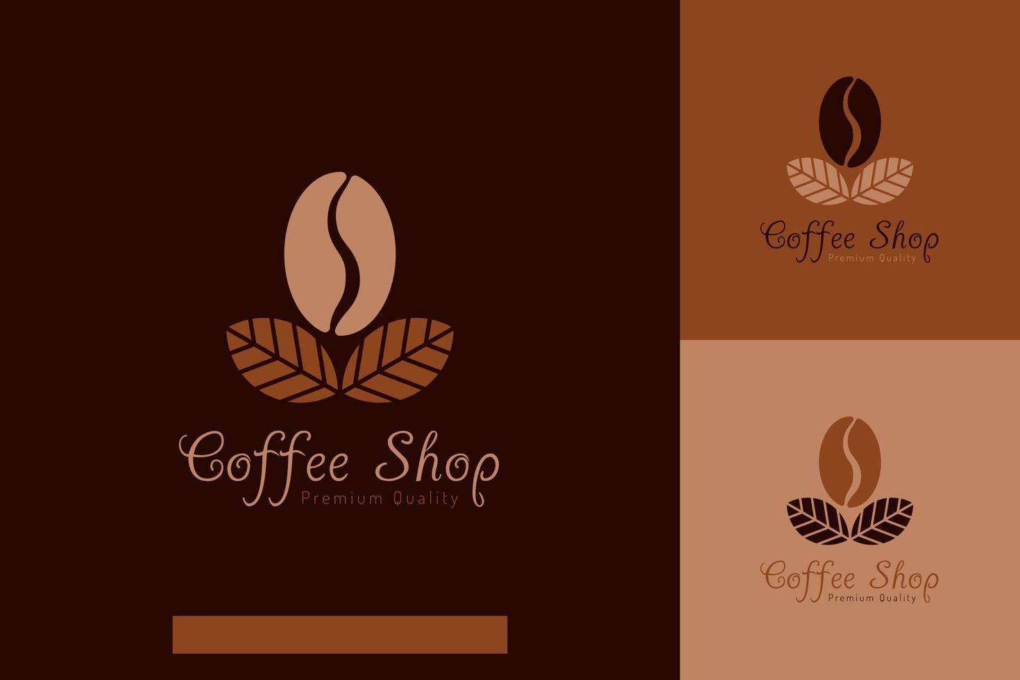 Set of coffee shop logo vector design templates with different color styles