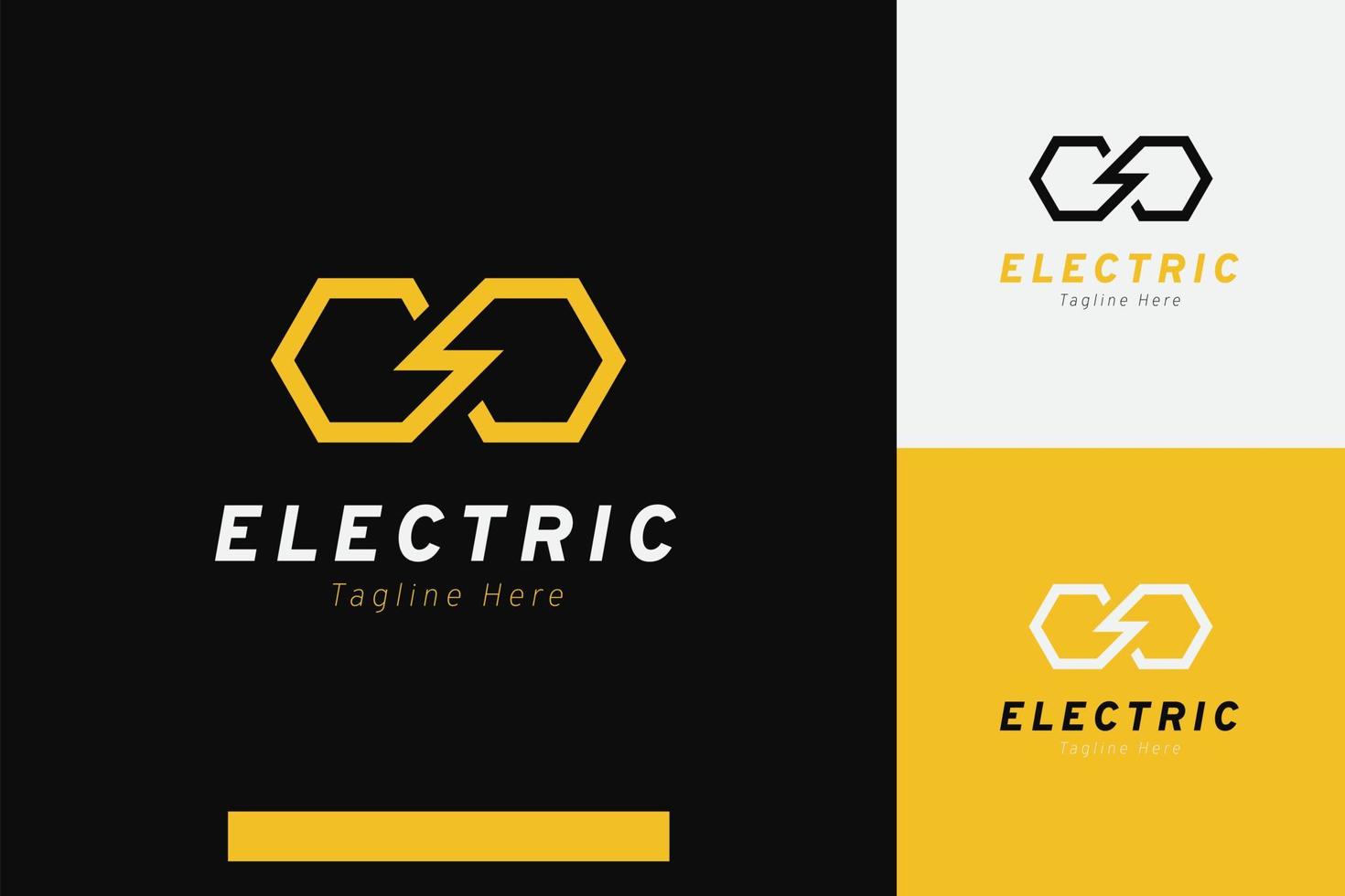 conjunto de relámpago trueno eléctrico energía logo vector diseño plantillas con diferente color estilos