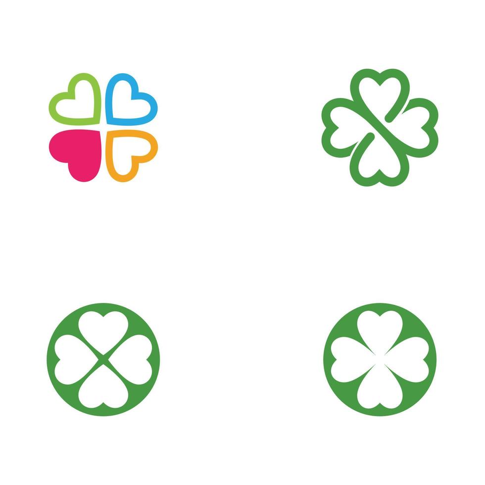 Green Clover Leaf Logo Template vector