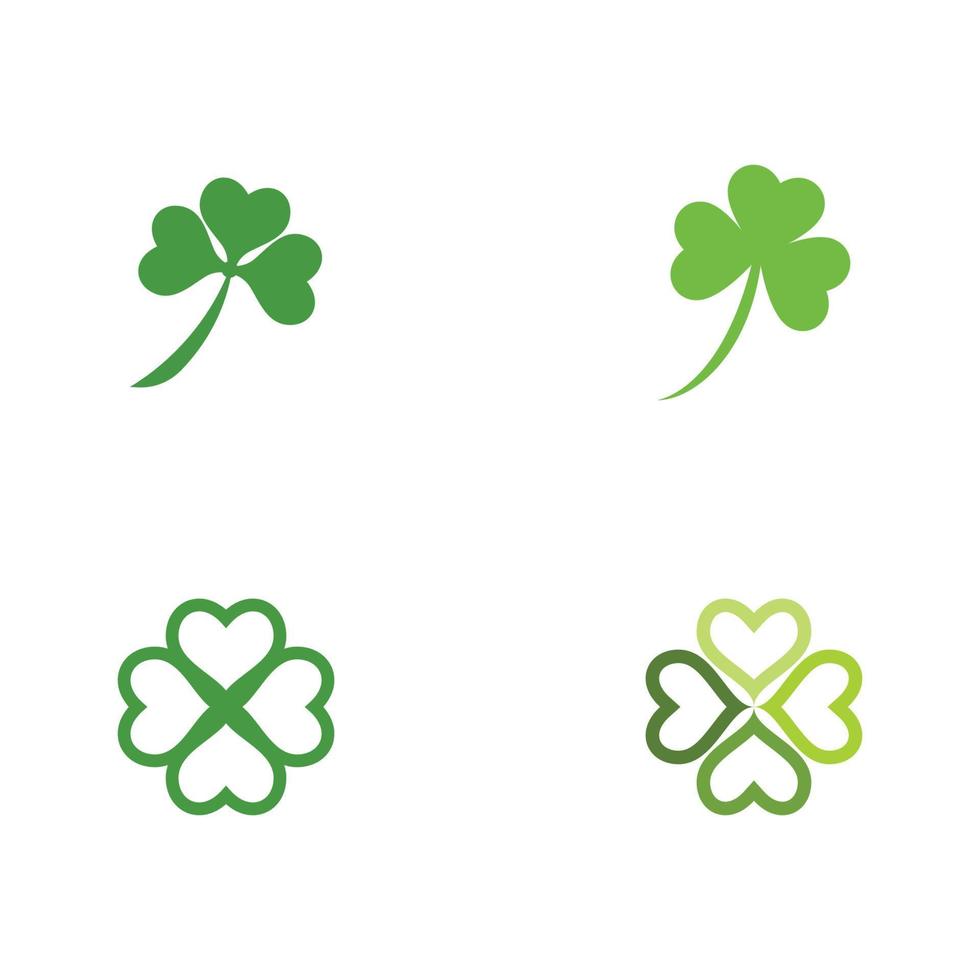 Green Clover Leaf Logo Template vector