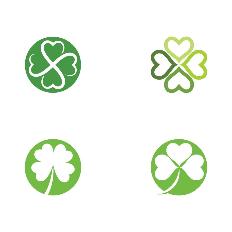 Green Clover Leaf Logo Template vector