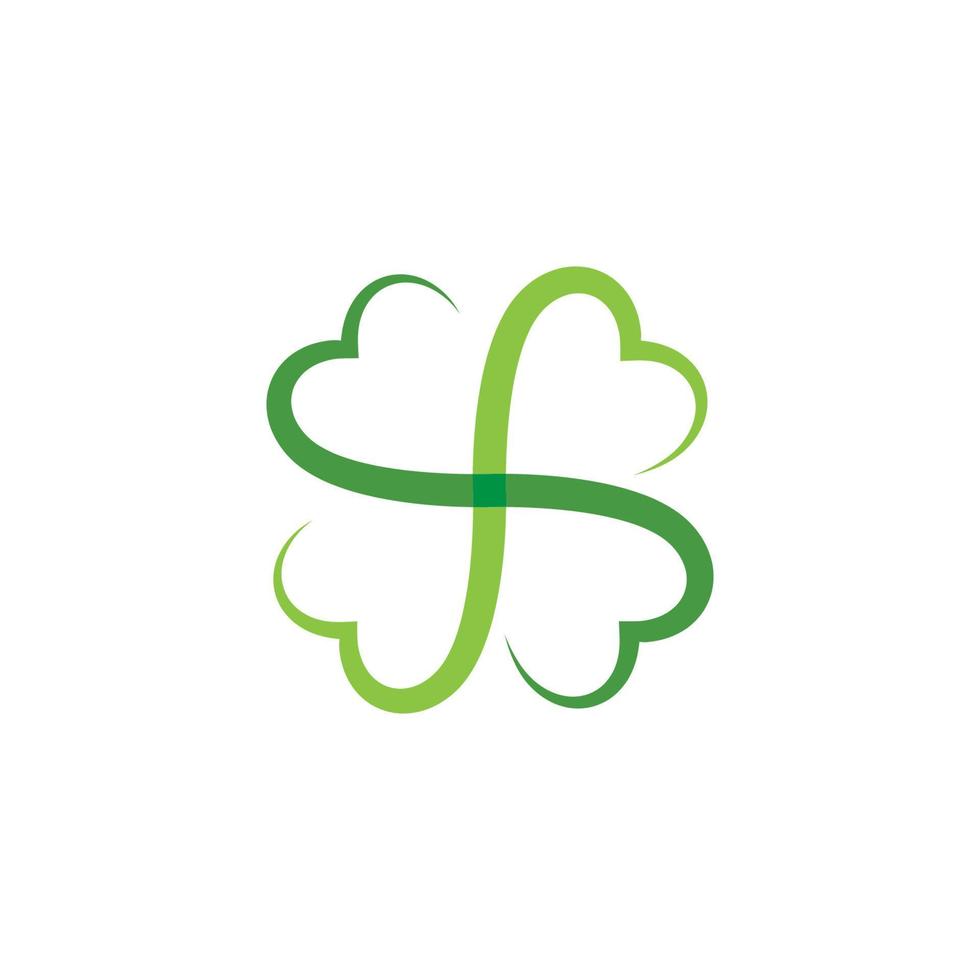 Green Clover Leaf Logo Template vector