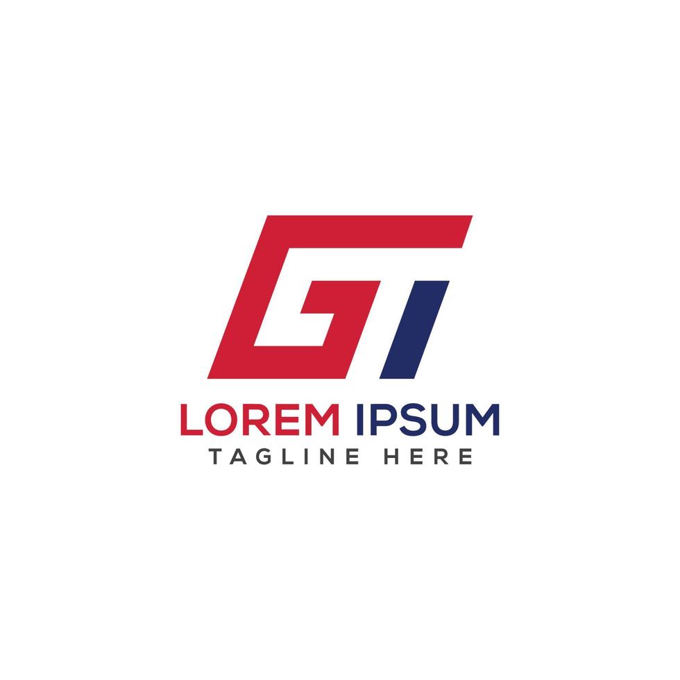 Modern GT logo design template vector