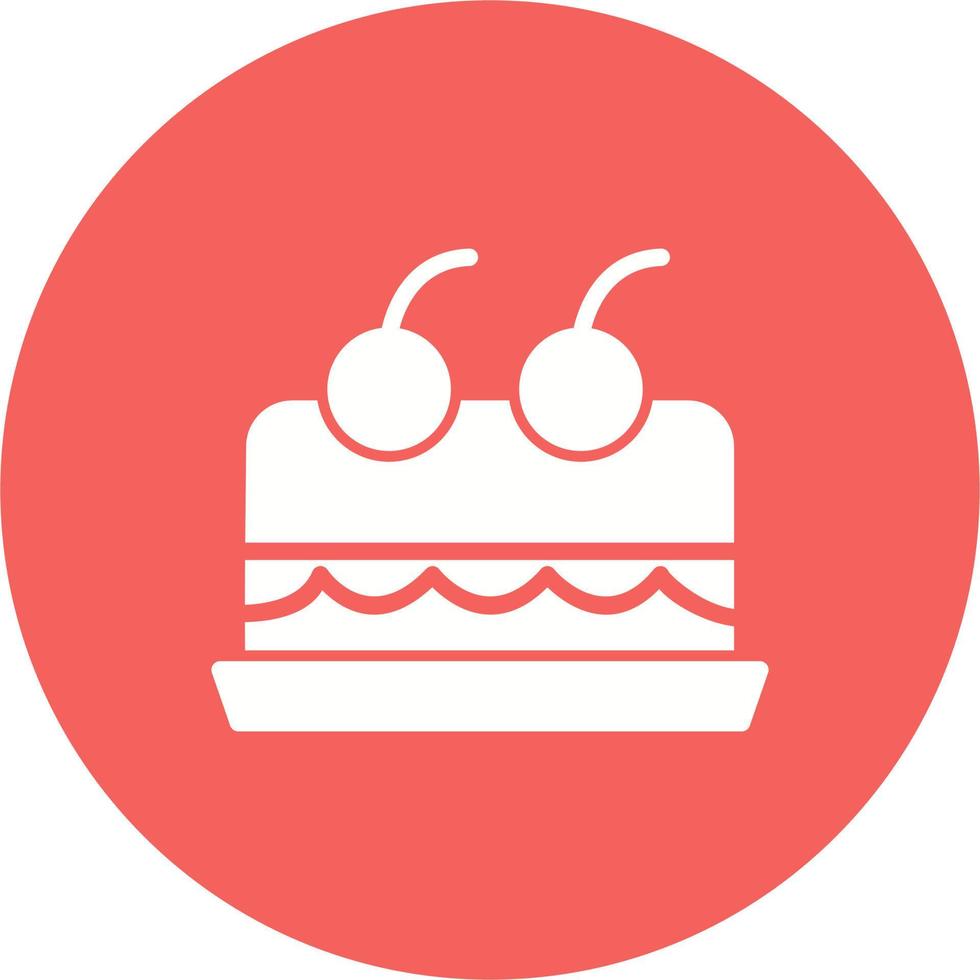 Cake With Cherry On Top Vector Icon