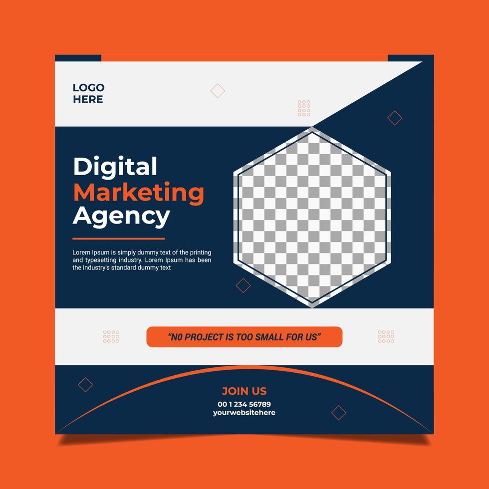 Digital marketing agency and corporate social media post template vector