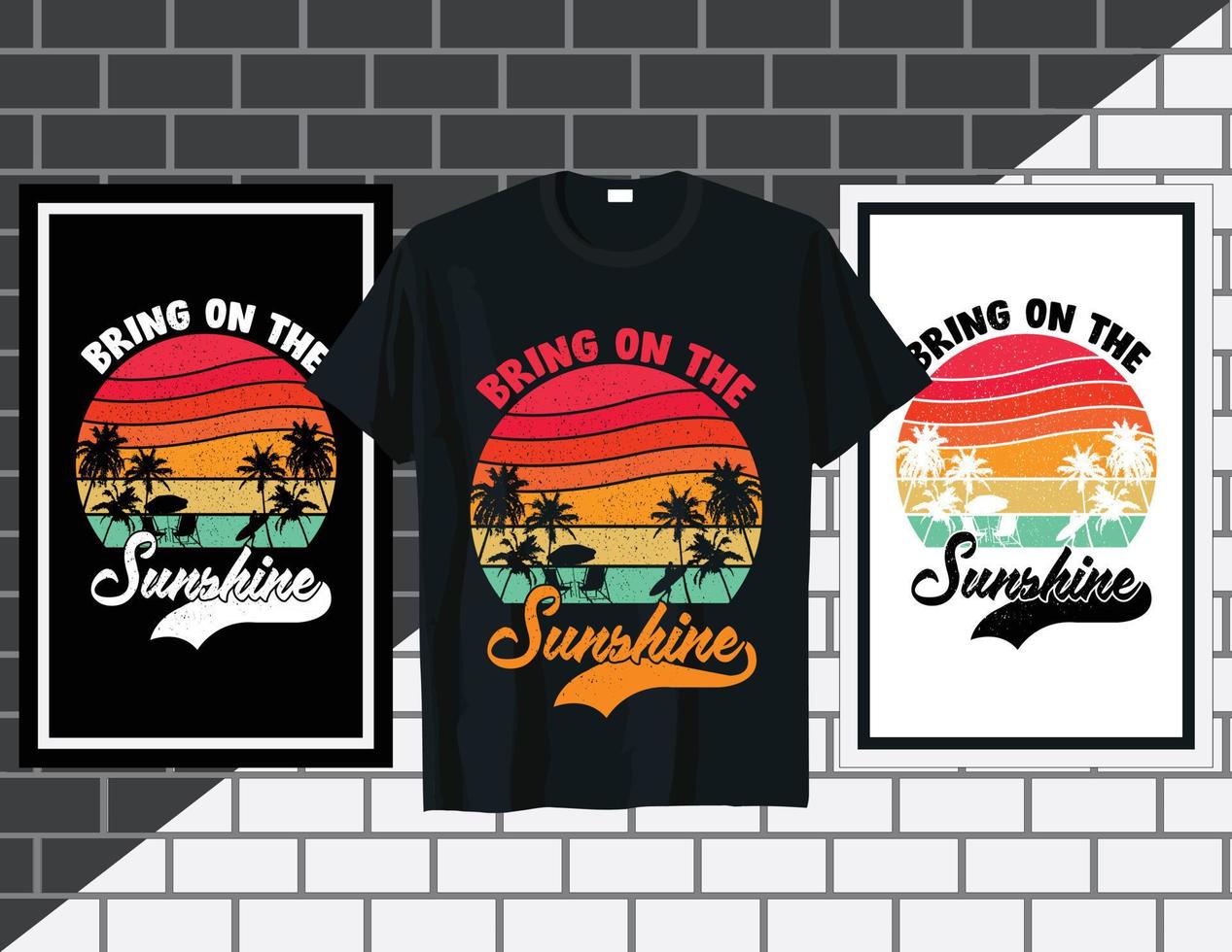being on the sunshine retro typography t shirt design vector illustration