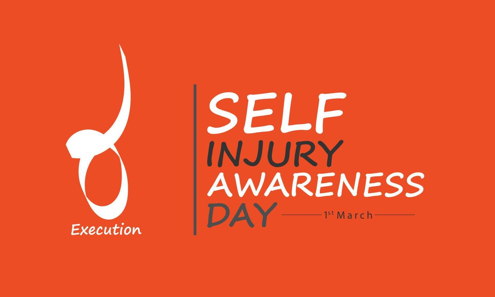 Vector illustration on the theme of Self Injury awareness day In honor of which occurs annually on March 1st.