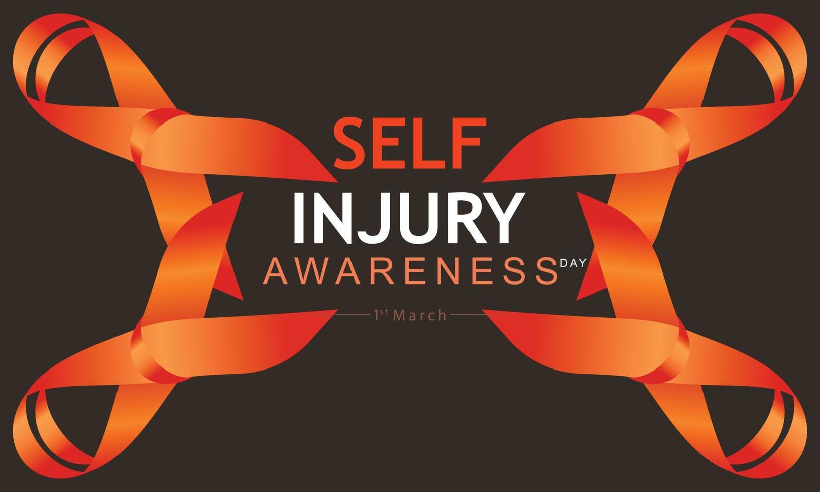 Vector illustration on the theme of Self Injury awareness day In honor of which occurs annually on March 1st.