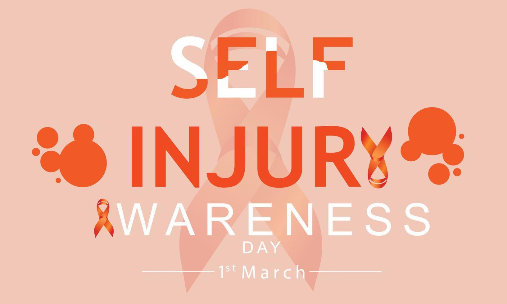 Vector illustration on the theme of Self Injury awareness day In honor of which occurs annually on March 1st.