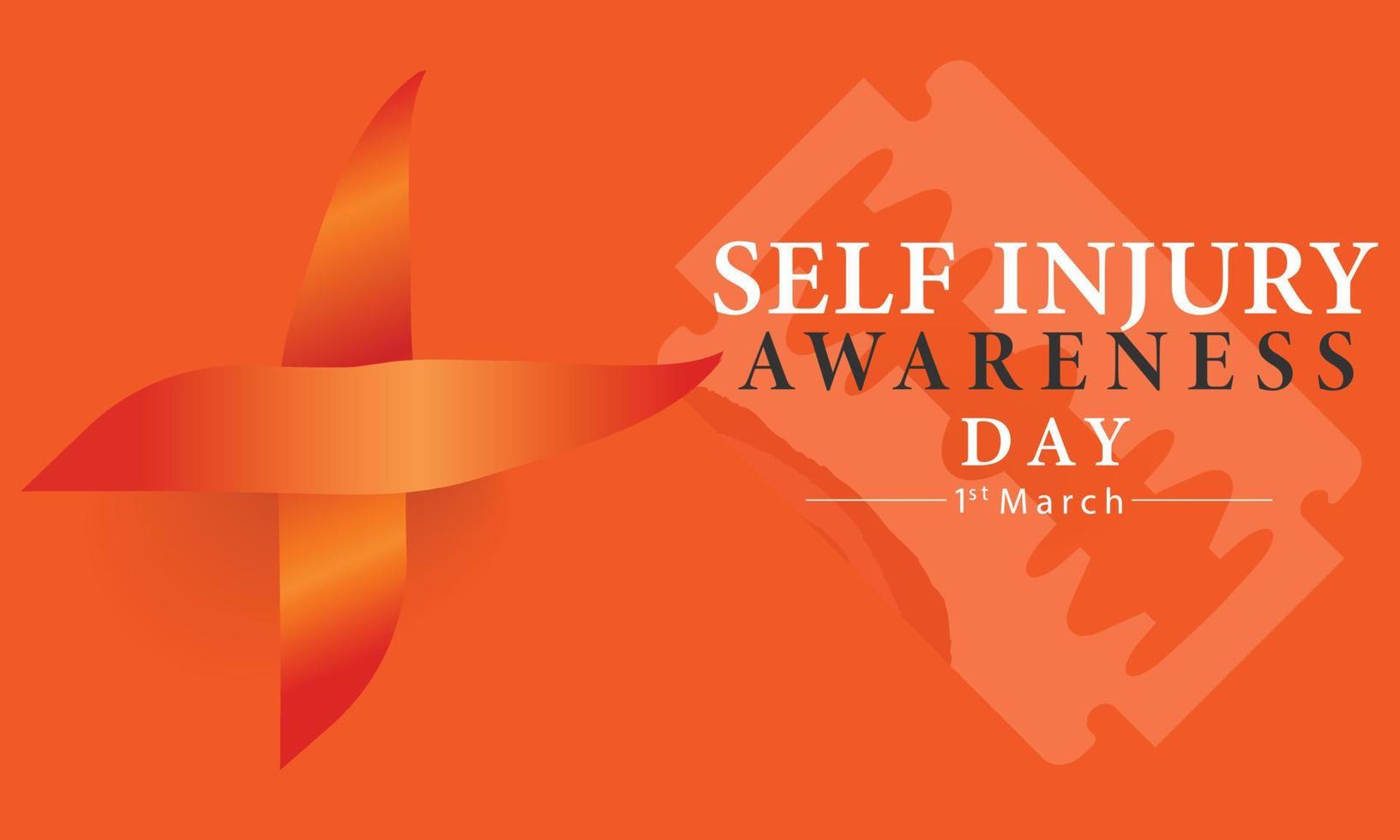 Vector illustration on the theme of Self Injury awareness day In honor of which occurs annually on March 1st.