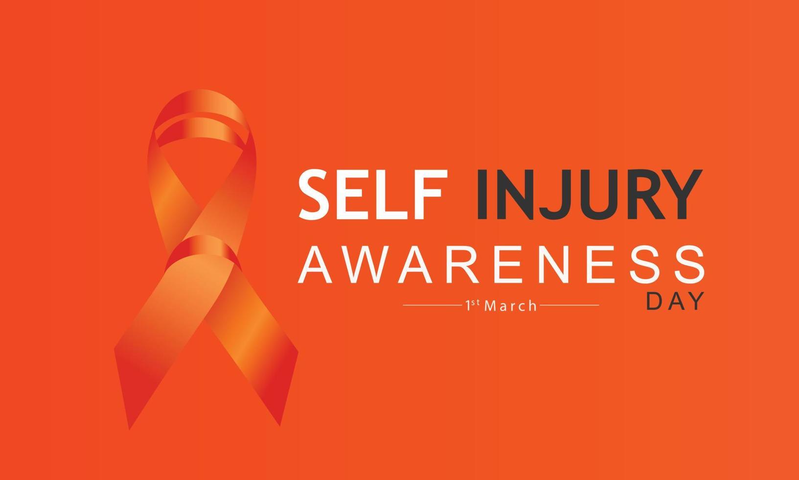 Vector illustration on the theme of Self Injury awareness day In honor of which occurs annually on March 1st.