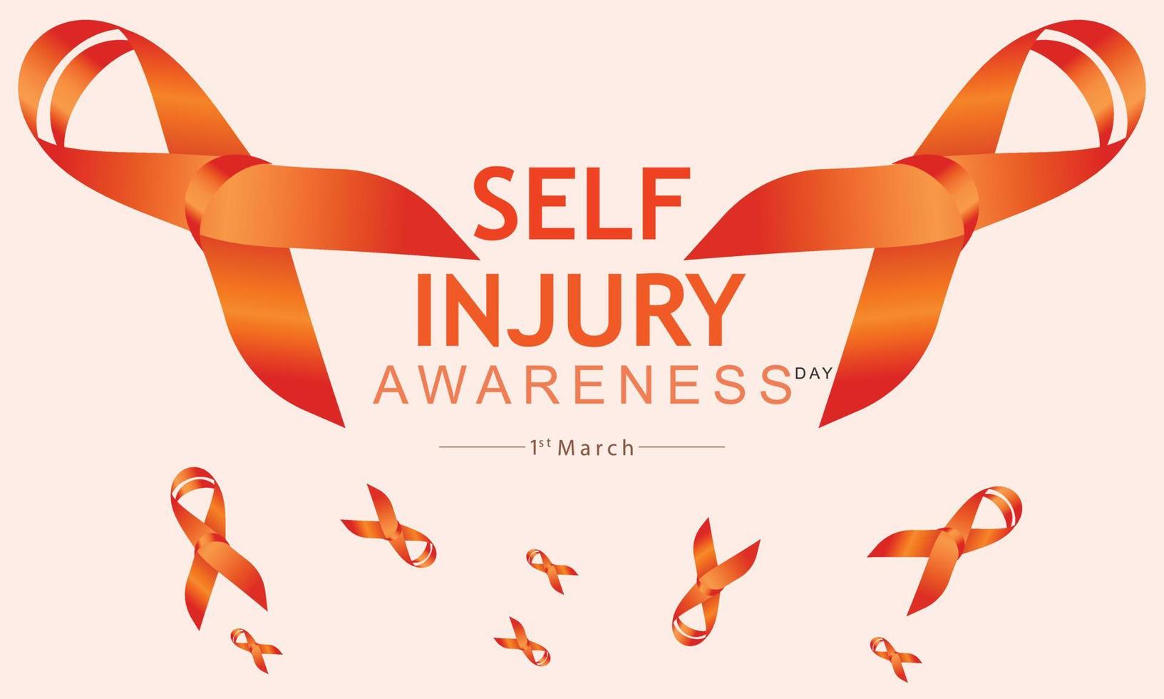 Vector illustration on the theme of Self Injury awareness day In honor of which occurs annually on March 1st.