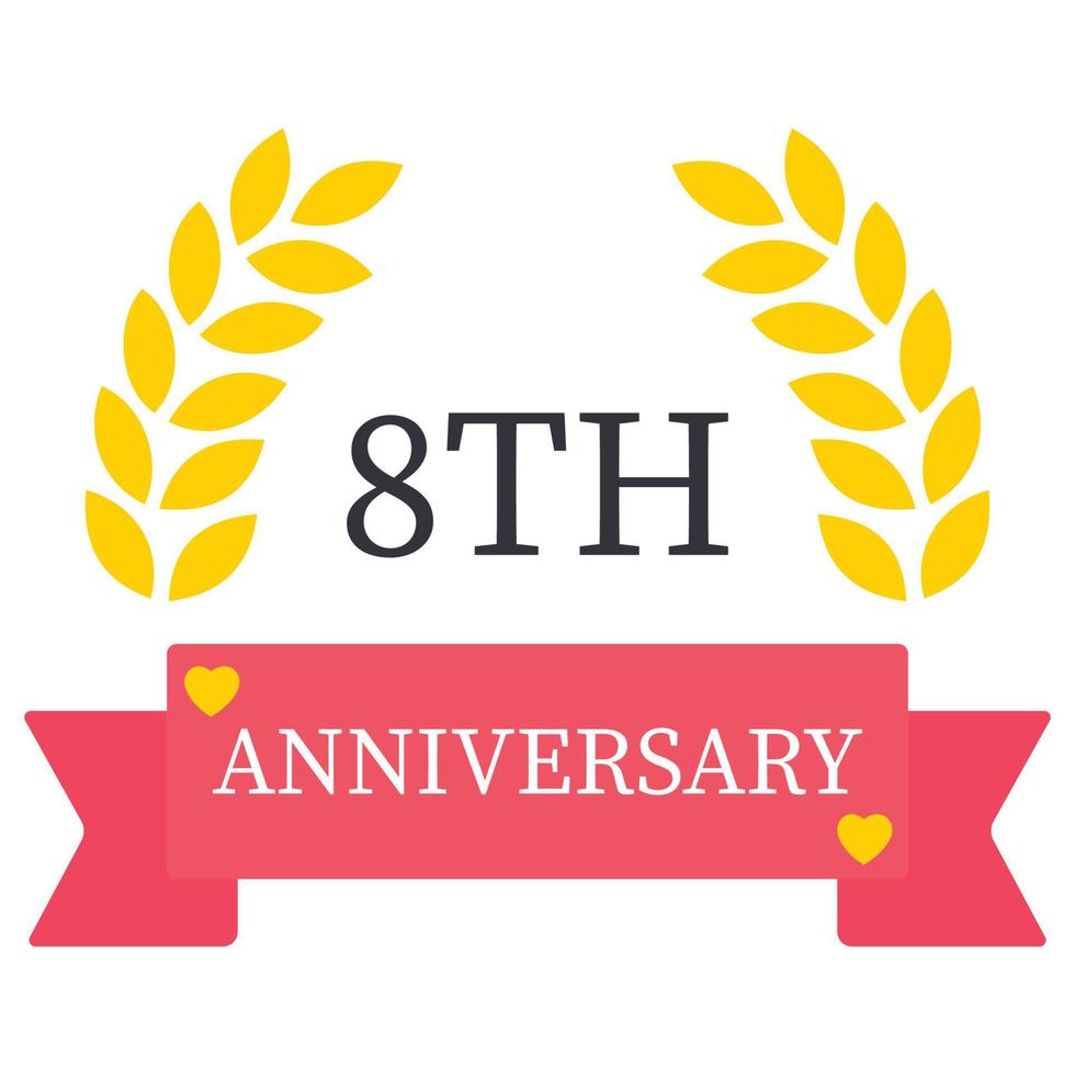 Eight Anniversary which can easily edit or modify vector