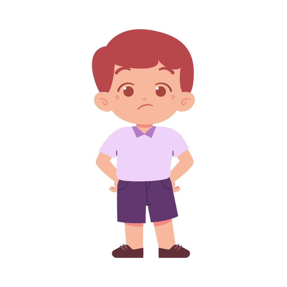 pequeño chico personaje. elemental colegio niños vistiendo uniforme ilustración vector