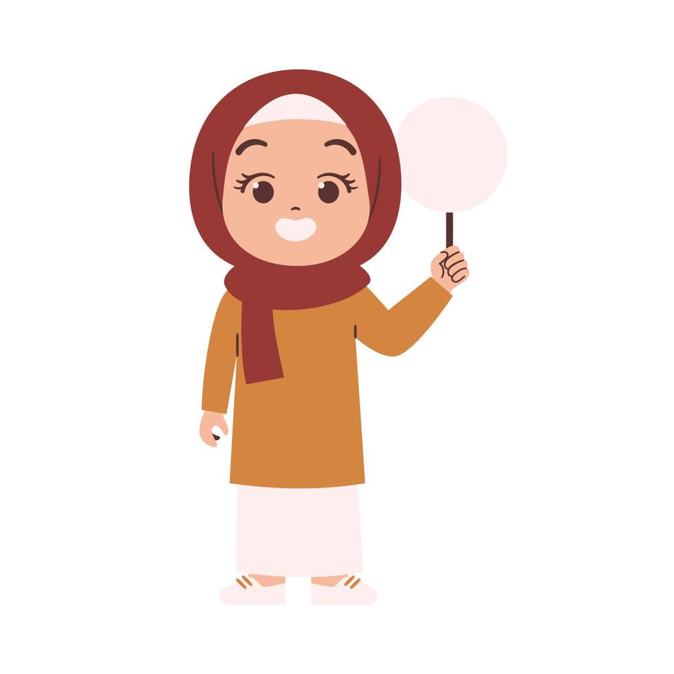 musulmán mujer vestir hijab vector