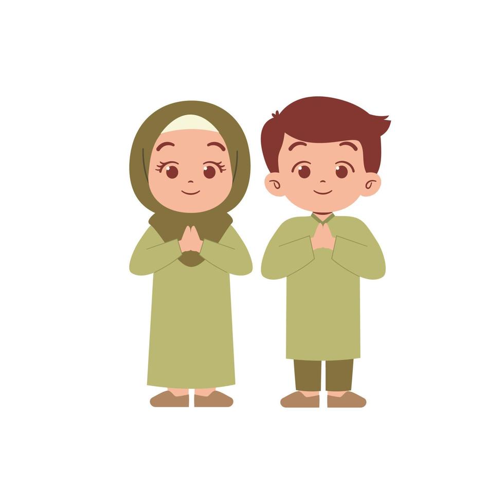 Family greeting for ramadan vector
