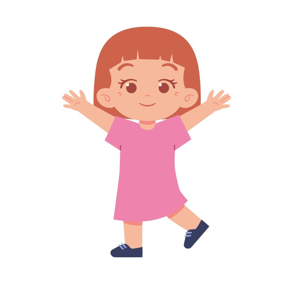 Little girl character. Elementary School Kids Wearing Uniform Illustration vector