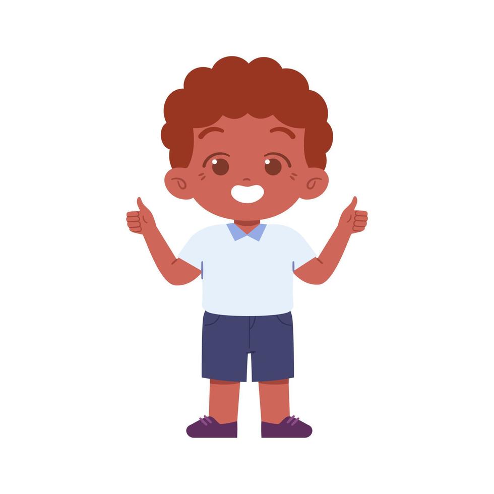 Little Boy character. Elementary School Kids Wearing Uniform Illustration vector