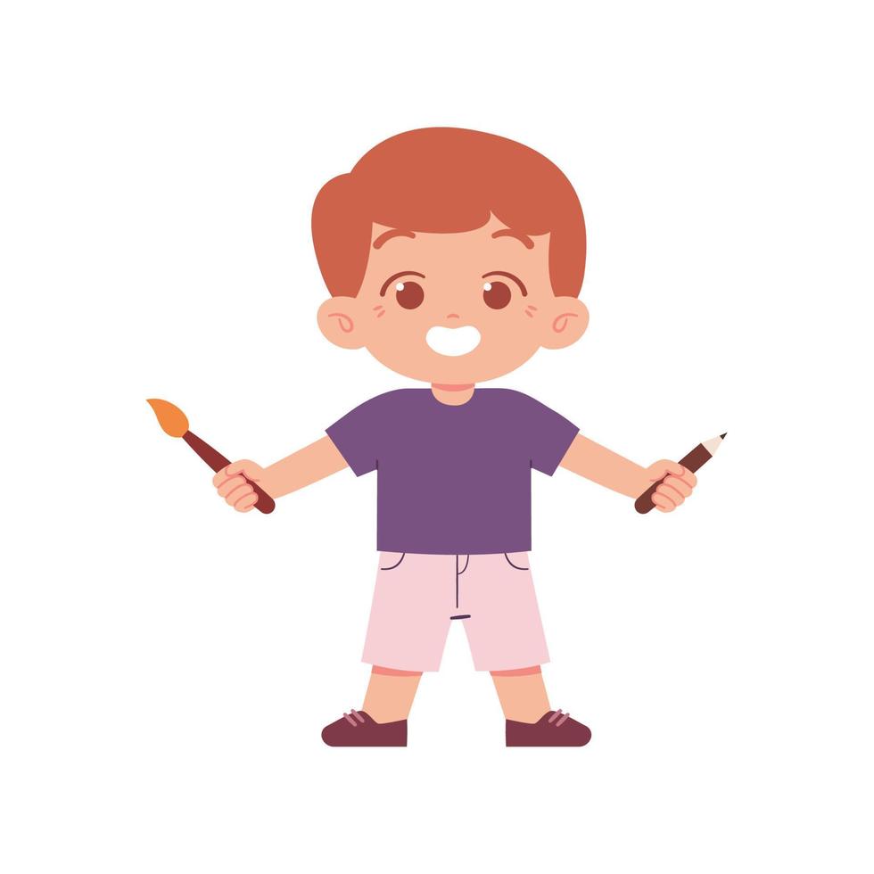 pequeño chico personaje. elemental colegio niños vistiendo uniforme ilustración vector