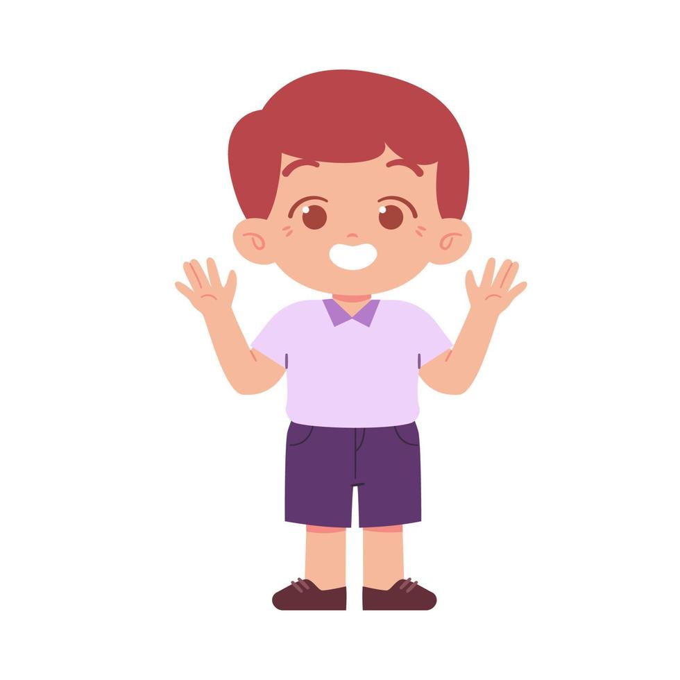 Little Boy character. Elementary School Kids Wearing Uniform Illustration vector