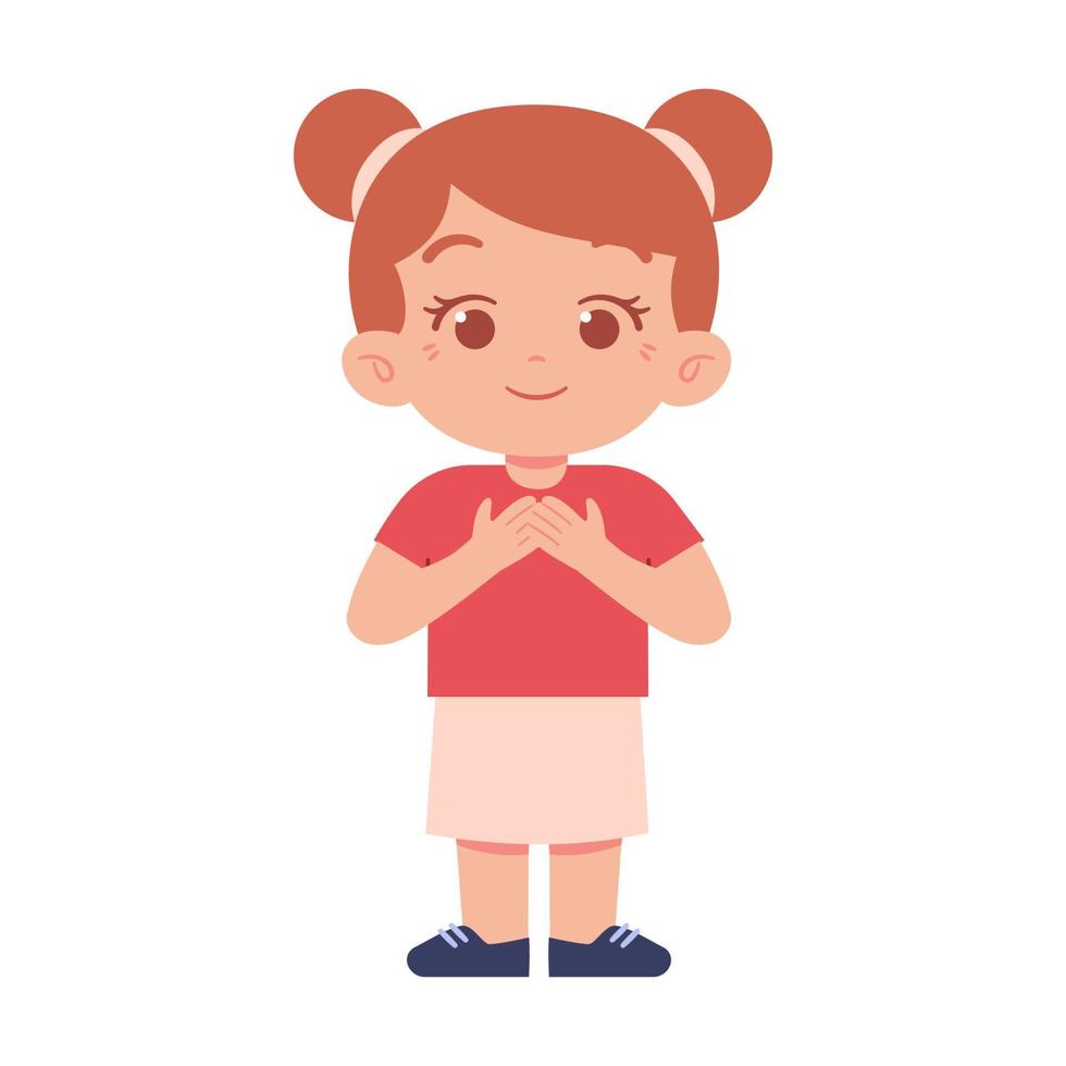 Little girl character. Elementary School Kids Wearing Uniform Illustration vector