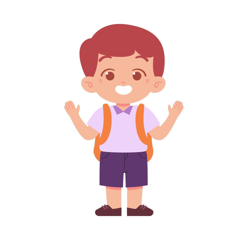 pequeño chico personaje. elemental colegio niños vistiendo uniforme ilustración vector