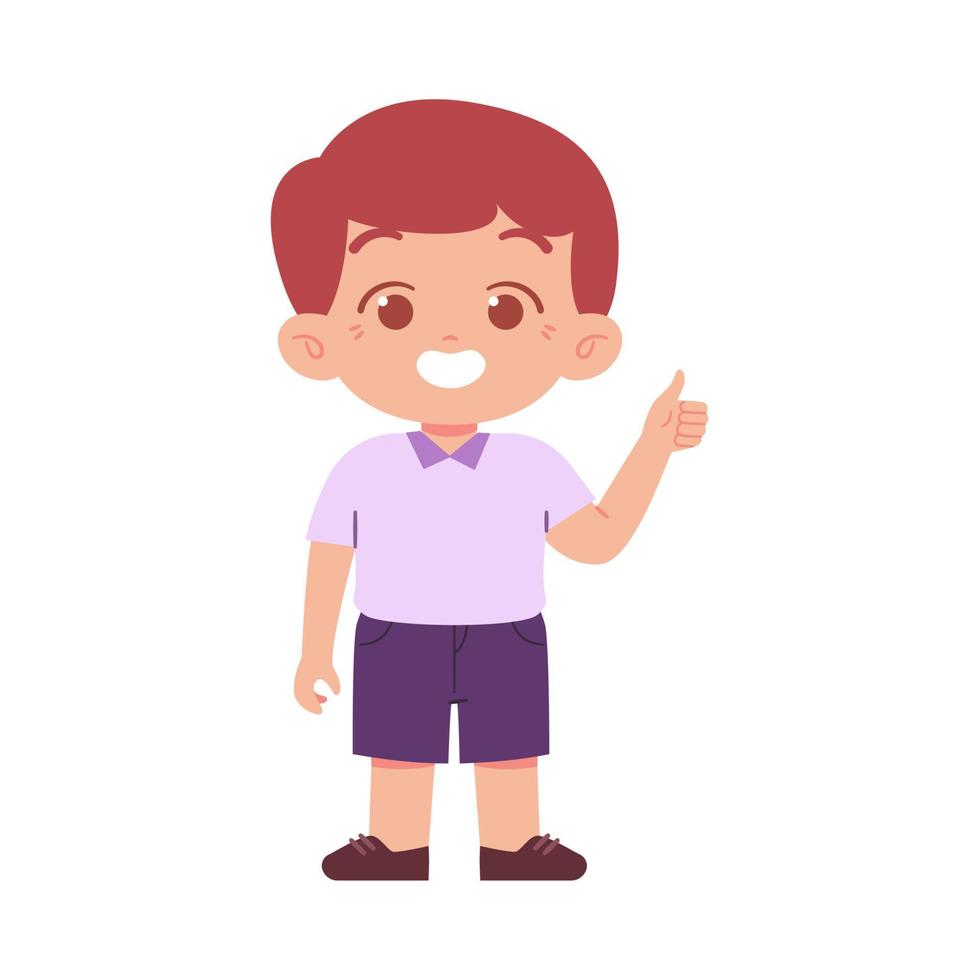 Little Boy character. Elementary School Kids Wearing Uniform Illustration vector