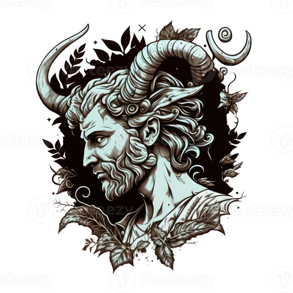 minotaur illustration i klotter stil png