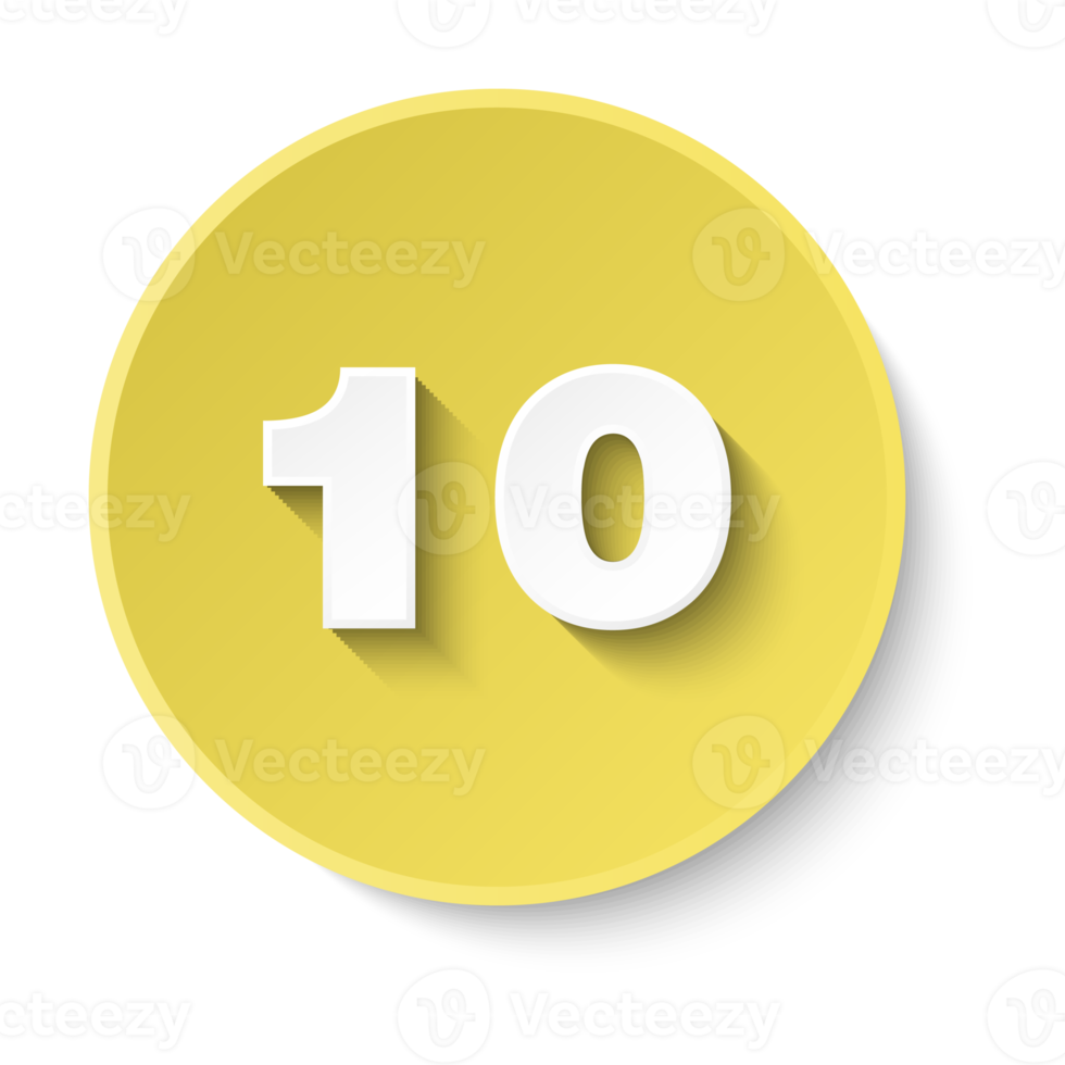 Bullet with number 10 png