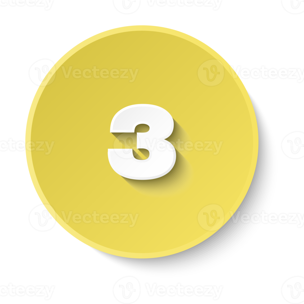 Bullet with number 3 png