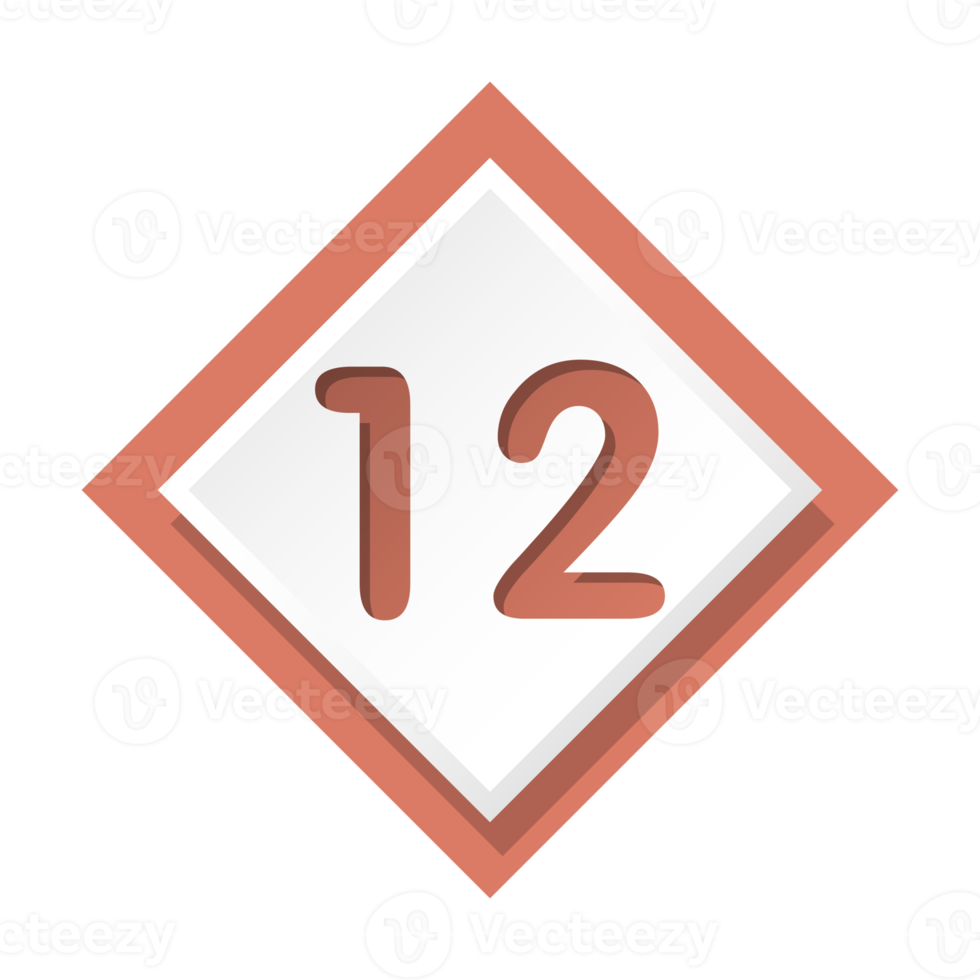 Bullet with number 12 png