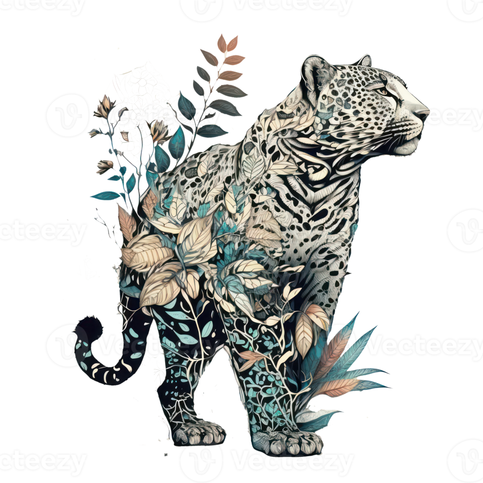 leopardo illustrazione nel scarabocchio stile png