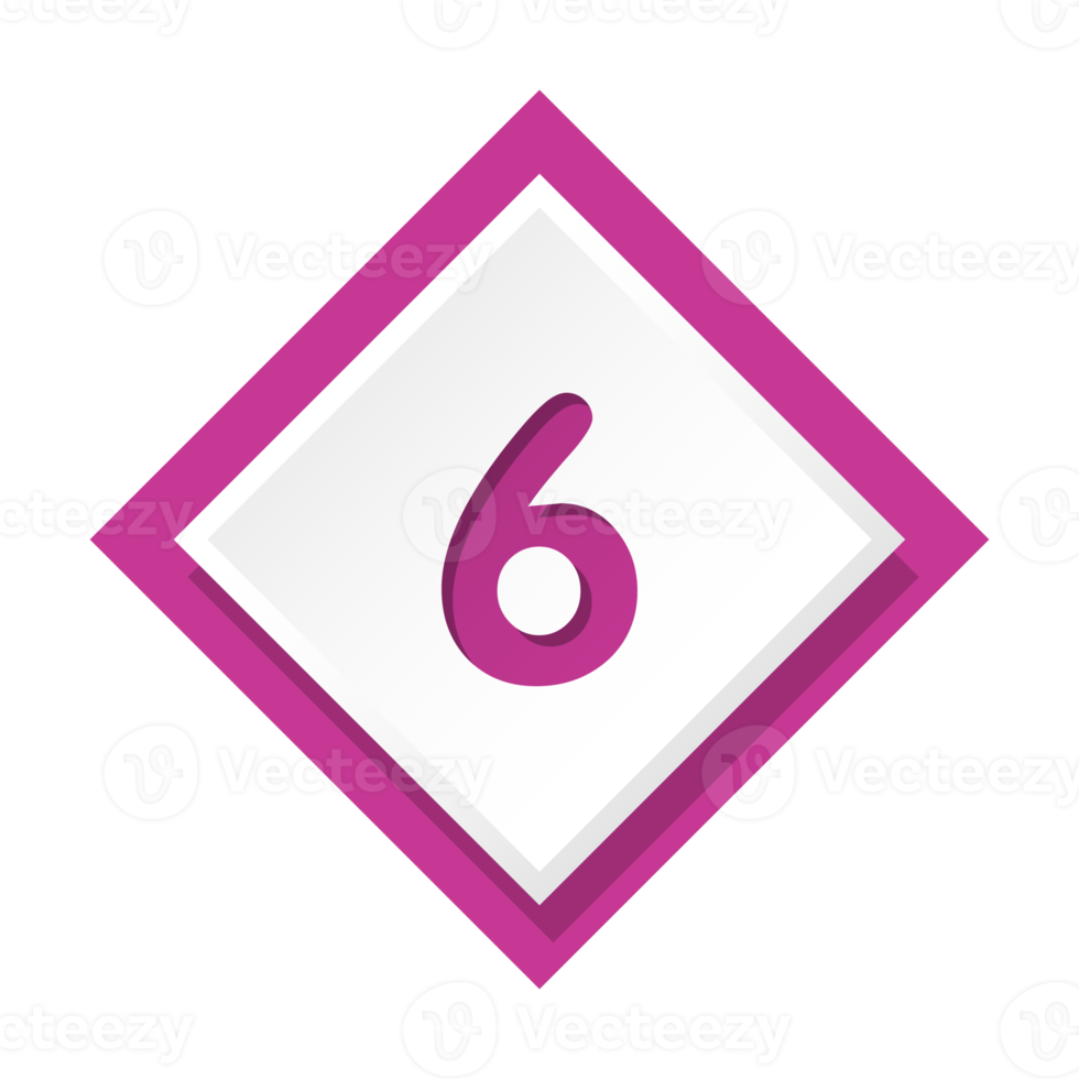 Bullet with number 6 png