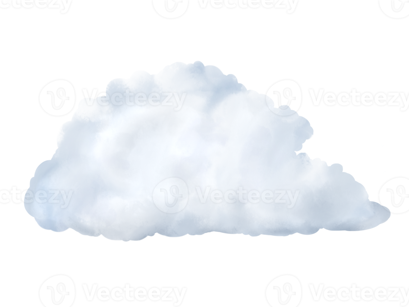 nube de acuarela realista aislada sobre fondo de transparencia png