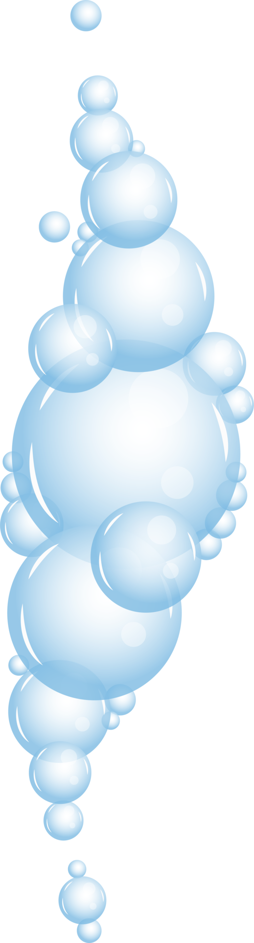 Free Cartoon soap foam with bubbles. Light blue suds of bath, shampoo