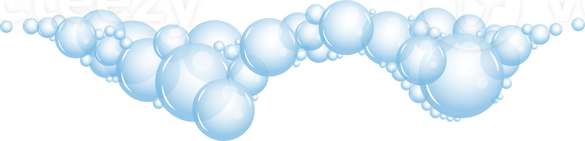 Cartoon soap foam with bubbles. Light blue suds of bath, shampoo, shaving, mousse png