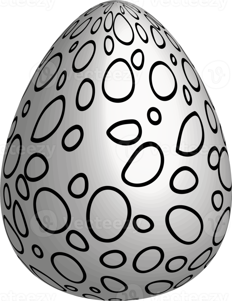 Monochrome Easter egg with dotted pattern. Realistic celebration symbol. png