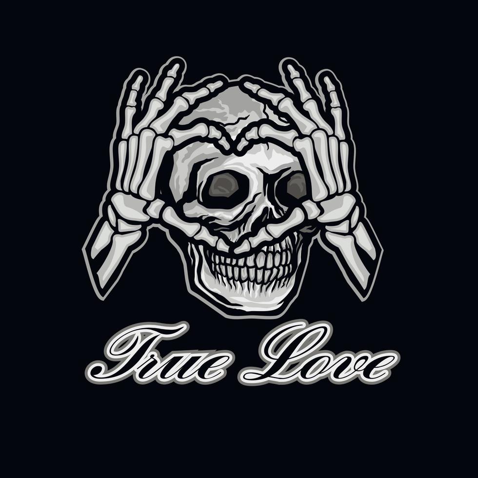valentine, Hand heart skeleton and skull, grunge vintage design t shirts vector